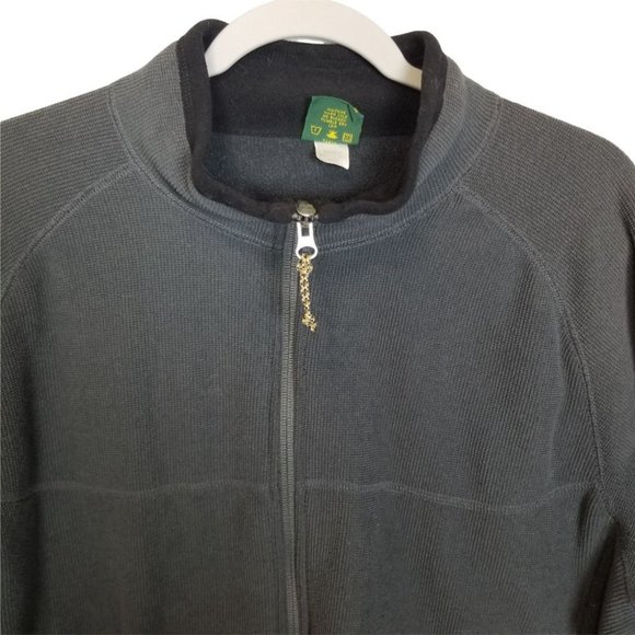 Cabela's Mens L Gray Full Zip Sweater Jacket Fleece Lined High Neck Zip Pockets - Picture 2 of 8